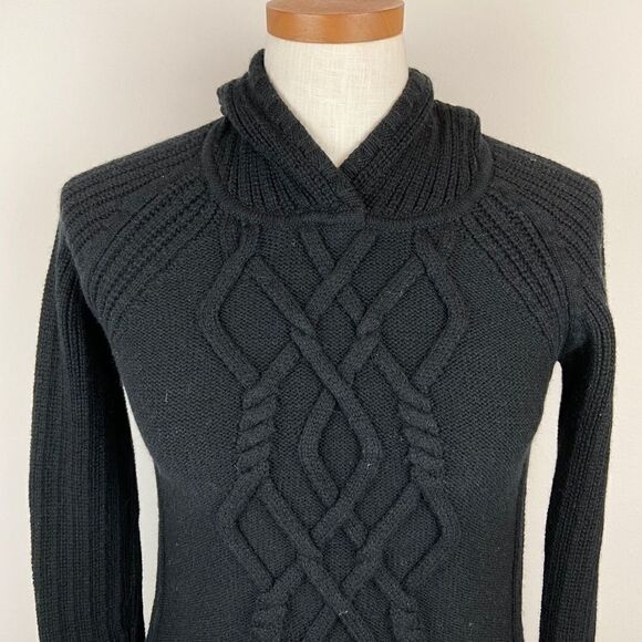 Athleta Merino Wool Hooded Cable Knit Sweater - Picture 4 of 6